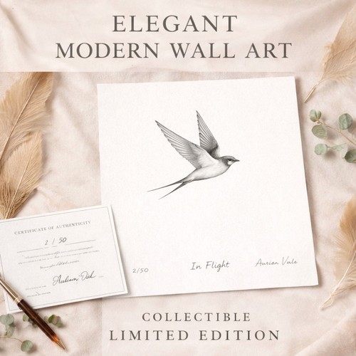 Minimalist bird fine art - bird, print