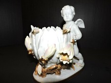 ANTIQUE MOORE BROS PORCELAIN CHERUB AND CACTI CENTERPIECE c. 1895