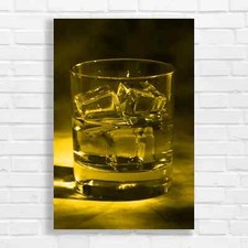 Warm Amber Whiskey Glass Canvas Print Large Picture Wall Art