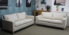 DURESTA, HOPPER PAIR OF MEDIUM SOFAS IN IN BRILLANTE PEARL FABRIC. RRP £6678.