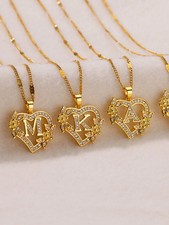 Gold Initial Letter Necklace