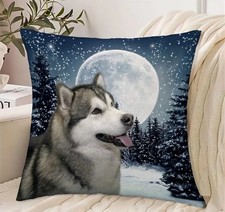 Super Soft Alaskan Malamute Dog Cushion Cover 45cm x 45cm