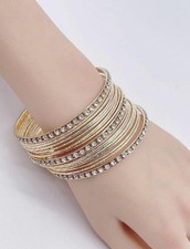 Indian Asian Gold Bangles Set (diameter 2.55inches, 6.5cm)