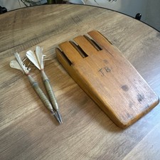Vintage Wooden Darts Set With