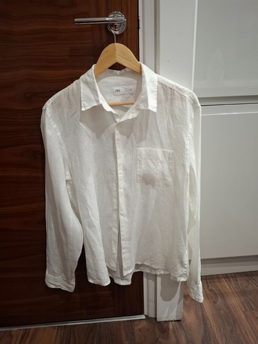 Zara brand mens white linen