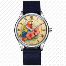 Scarlet Macaw On Bloom #2 Roman Dial 38mm Ladies Wrist Watch
