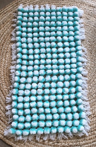 Handmade pom throw blanket - handmade,