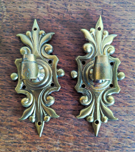 Pair antique brass rococo - brass,