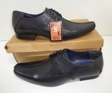 Mens black leather shoes - black,