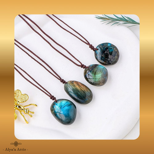 Polished labradorite tumble - labradorite,