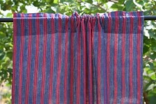 Red blue stripe curtain - red,,