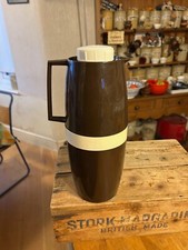 Vintage Tall Dark Brown Vacco Thermos Vacuum Flask – Retro – Great! –