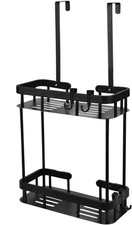 2 Tier Over Door Shower Caddy Hanging Storage Rack Black – SOLD AS SHOWN
