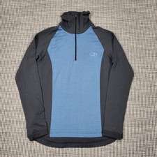 Icebreaker Merino Bodyfit Sweater Womens Small Blue Grey Wool Hiking Trekking