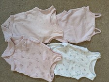 4 Baby Grows / Vests. Pink And