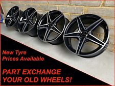 Genuine 18" Mercedes C Class E Class AMG 5 Spoke Black Diamond Cut Alloy Wheels