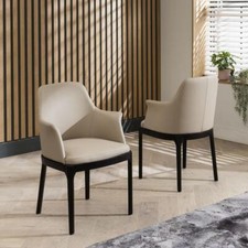 Set of 2 Beige Faux Leather