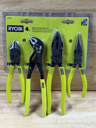 Ryobi 4pc high leverage plier - ryobi, 4pc.