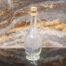 Olive Oil Bottle Pourer Glass Vinegar Drizzler Dispenser Cork Lid 24x10cm 500ml