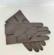 Vintage 1980's Brown Leather Gloves New Still Pinned Size 9 S