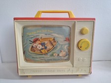 Fisher Price Toys Vintage 1966 Two Picture Stories Giant Screen Music Box TV