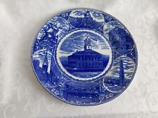 THE BOSTON PLATE JON ROTH OLD ENGLISH STAFFORDSHIRE WARE BLUE & WHITE 10 in