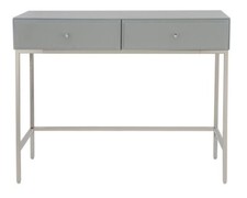 Glass Mirror Dressing Table 2 Drawer Venetian Bedroom Furniture Vanity Grey