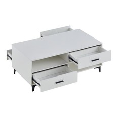 High Gloss Coffee Table Drawer Storage Living Room Furniture