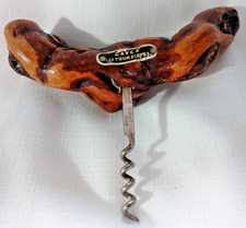 Rustic Laurent Siret French wine opener - made from grapevine stock - steel worm