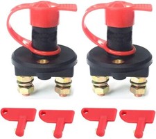 TWIN PACK Battery Cut Off Kill Switch Master Isolator Heavy Duty 180 Amp 24-12v.
