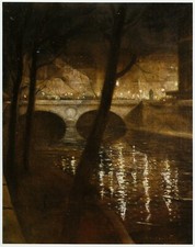 La Nuit Paris Christopher Nevinson print in 11 x 14 inch mount ready to frame
