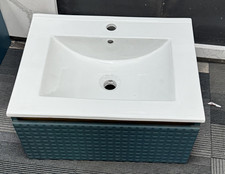 Blue Bathroom Wall hung 600MM unit and basin single drawer- Modern design front