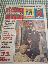 RECORD MIRROR Magazine 27 APRIL 1974 Paper Lace Carpenters Slade G Nash Abba NME