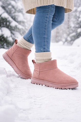 Ladies faux suede fur lined - faux,
