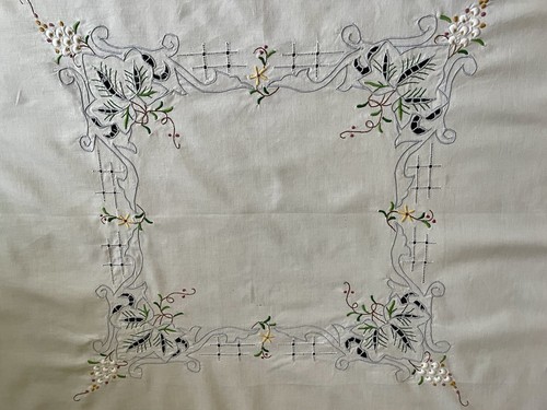 Vintage embroidered tablecloth - vintage,