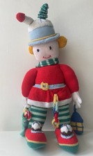 Hand Knitted - Hand Made - Vintage  - Christmas Rag Doll - Large Approx 22”