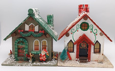 Vintage wooden lighted christmas house village houses x  non working battery