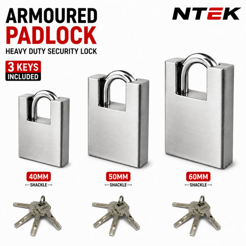Heavy duty armoured padlock - heavy,