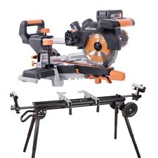 Evolution Cordless R185SMS-Li Sliding Mitre Saw &  Pro Stand Bundle