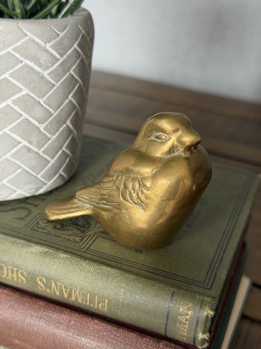 Vintage solid brass bird - vintage,