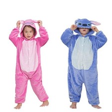 Animal Pyjamas Kids Cosplay Blue/Pink Stitch Costume Siamese Hoodedxs Christmas
