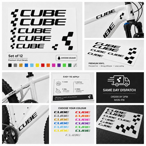 Cube bike frame vinyl - cube, decals