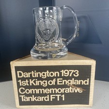 Vintage 1973  Dartington Glass Tankard Boxed. 1st King of England. Ltd edition.