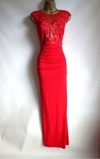 Lipsy red lace bodycon MAXI dress size 14