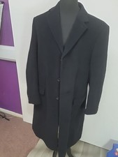Mens Black Karl Jackson Wool & Cashmere Winter Cover Up Coat Size M