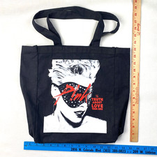P!NK "The Truth About Love Tour 2013" PINK Black Canvas TOTE BAG! RED VERSION