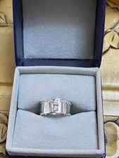18ct White Gold 1ct Diamond Ring 8mm & Heavy 10.37g UK O1/2 - RRP £3000+