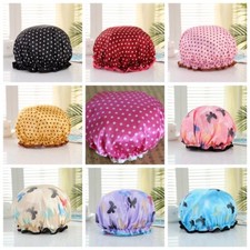 Shower Cap Women Bath Hat Hair Reusable Elastic Salon Cover Waterproof Bathing
