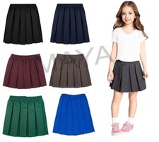 Girls Box Pleated School Skirt