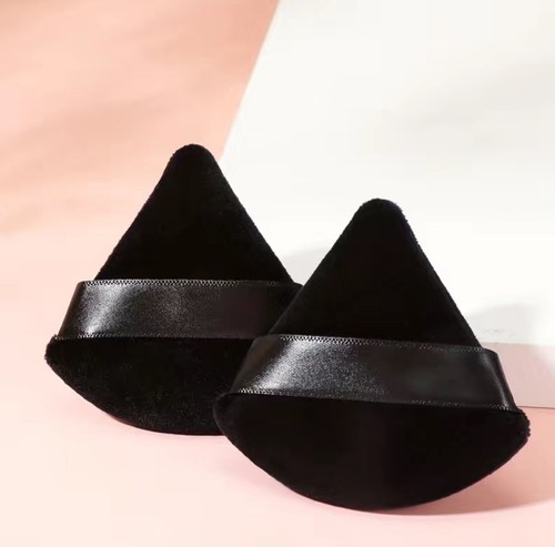 2pcs triangle velvet - triangle, powder